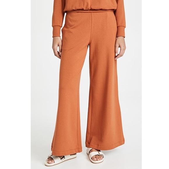 L’AGENCE wide leg sweatpants Campbell high rise rust orange medium Shopbop pants